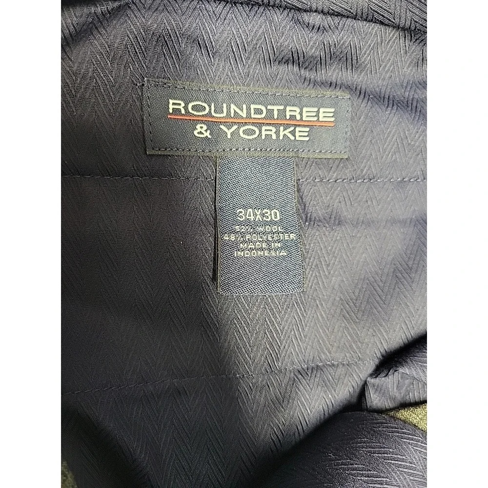 Nwt Mens Roundtree‎ And York Pleated Dress Pants Grey Checkered Pattern